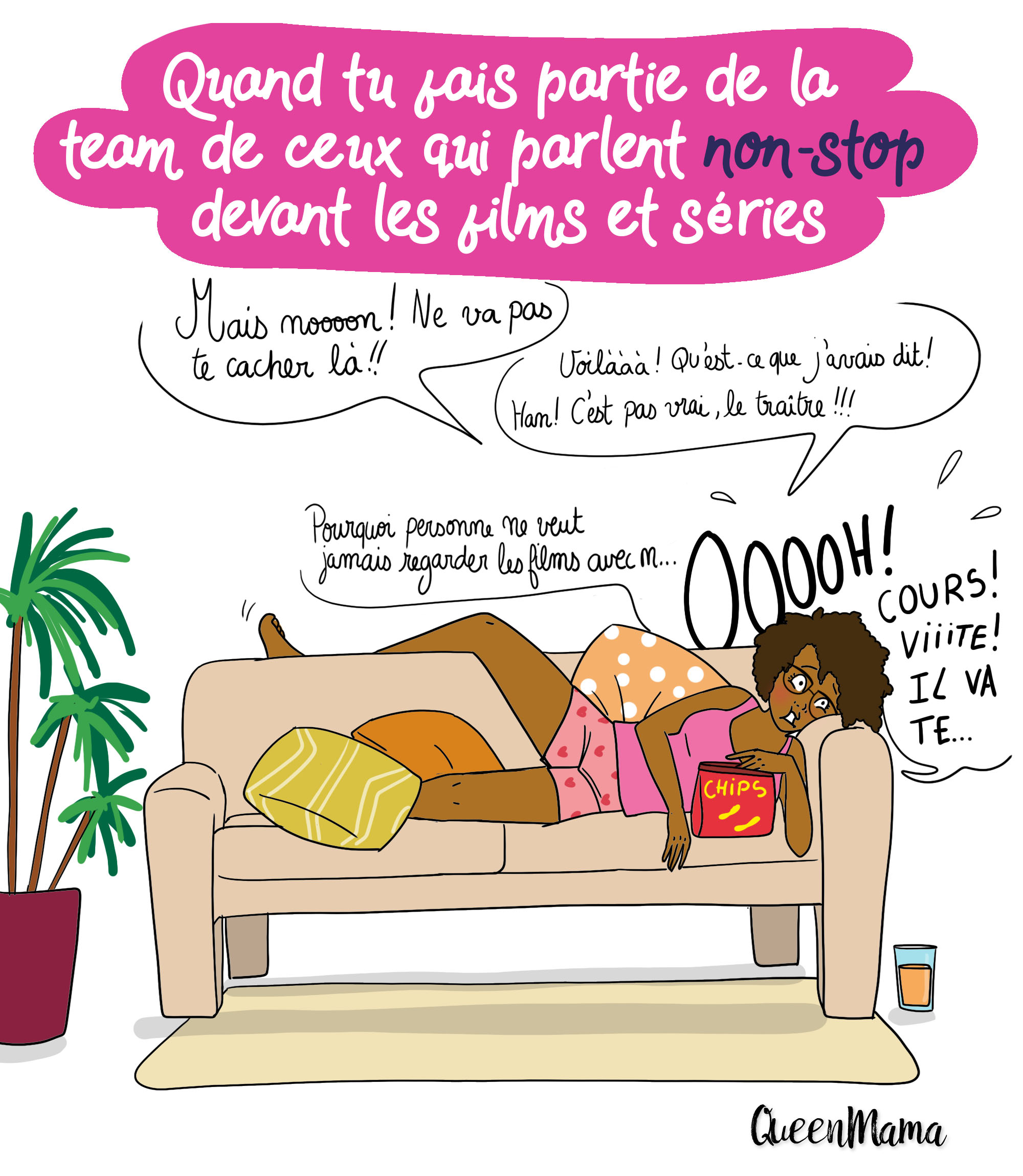 humour, illustratrice, illustration, maman, soirée netflix, série, film