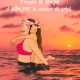 Maman et fille se baignent dans la mer face au coucher du soleil illustratrice queenmama rouen paris nature environnement été mer plage