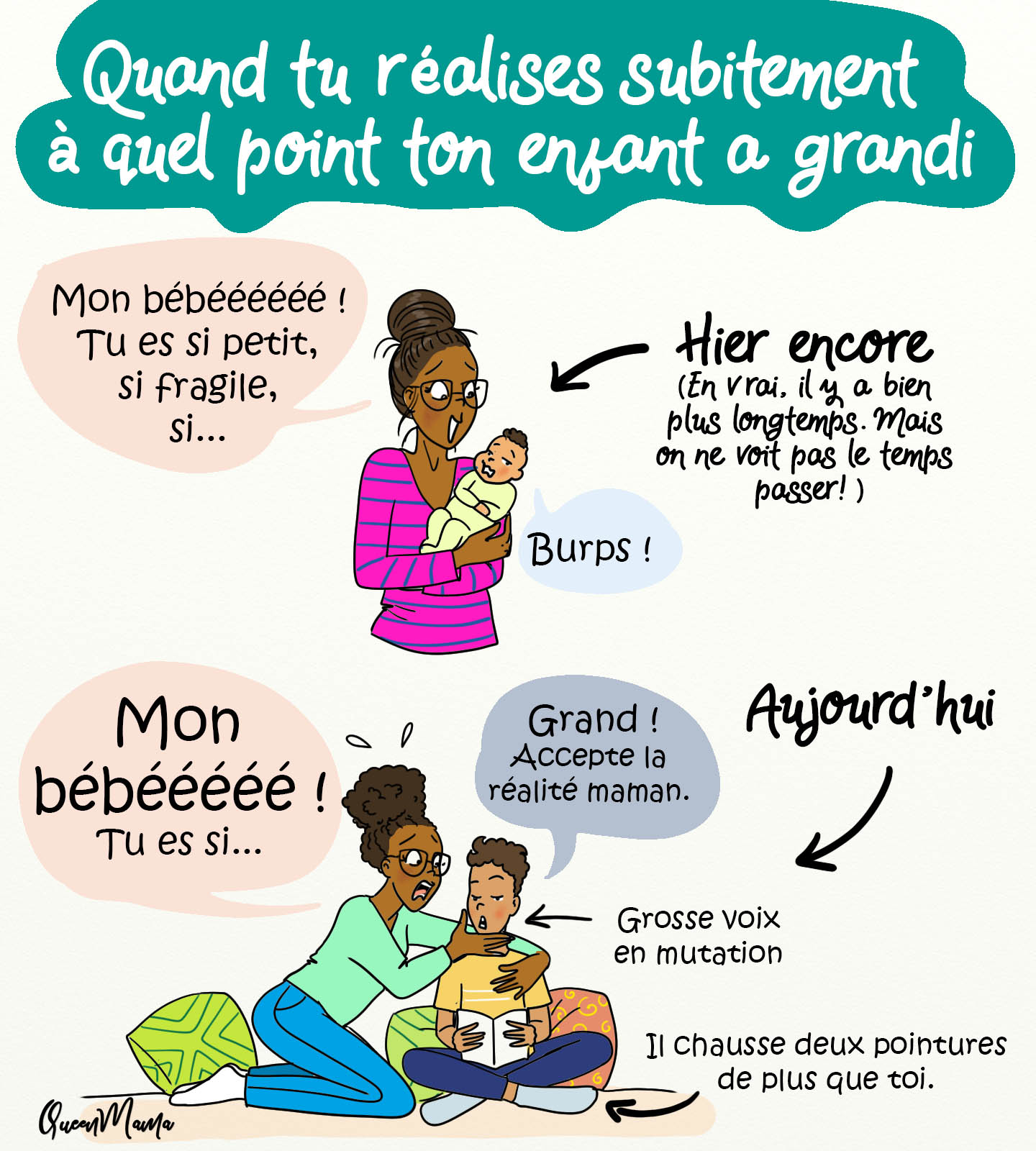 une maman se rend compte à quel point son fils a grandi